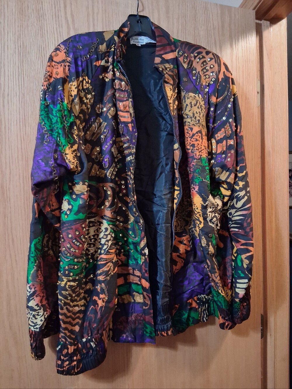 Judith Ann Creations.vintage 1980s silk evening "art-to-wear" jacket  Medium